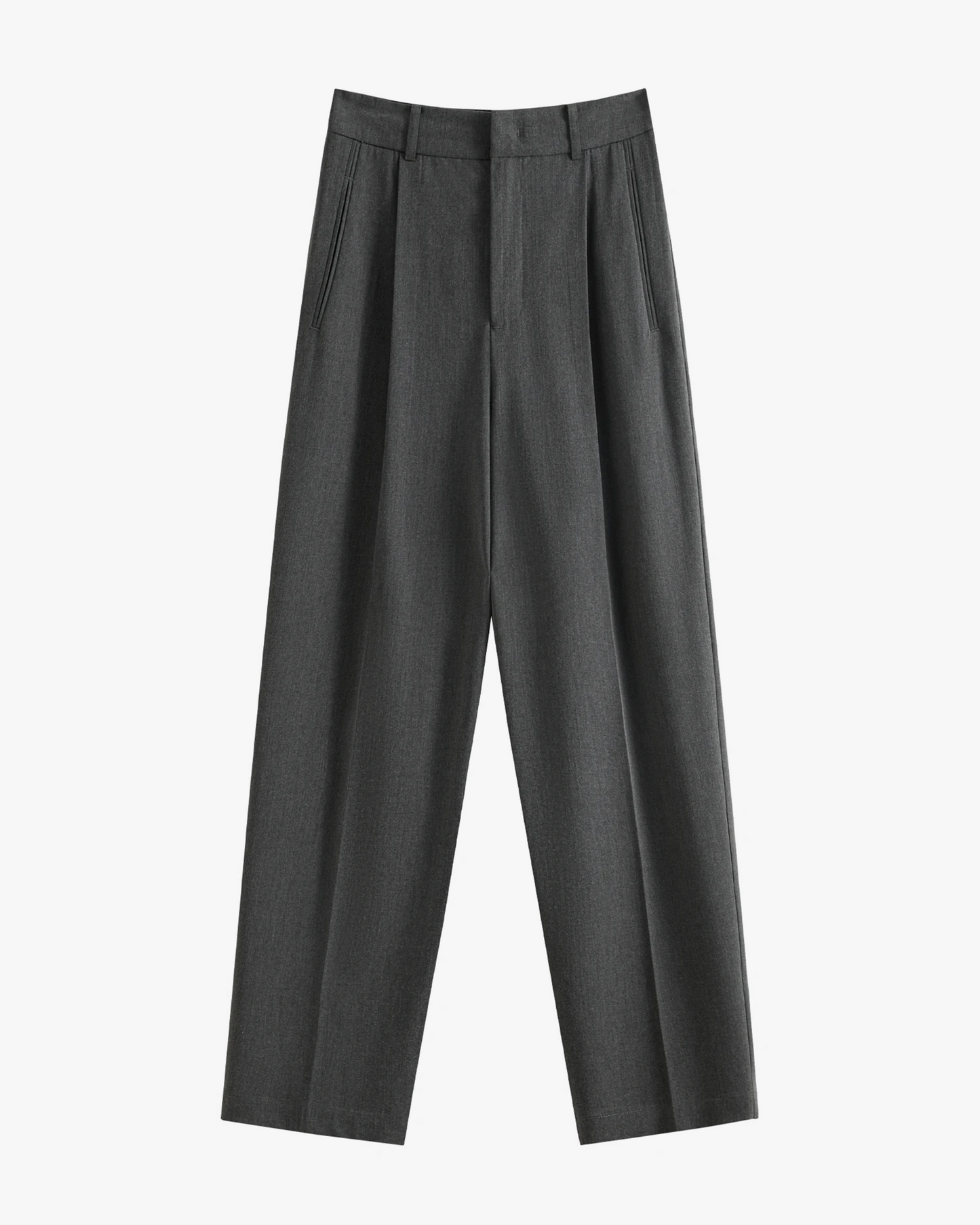 Pantalones traje grises mujer de Grevano con corte amplio y tela de alta calidad