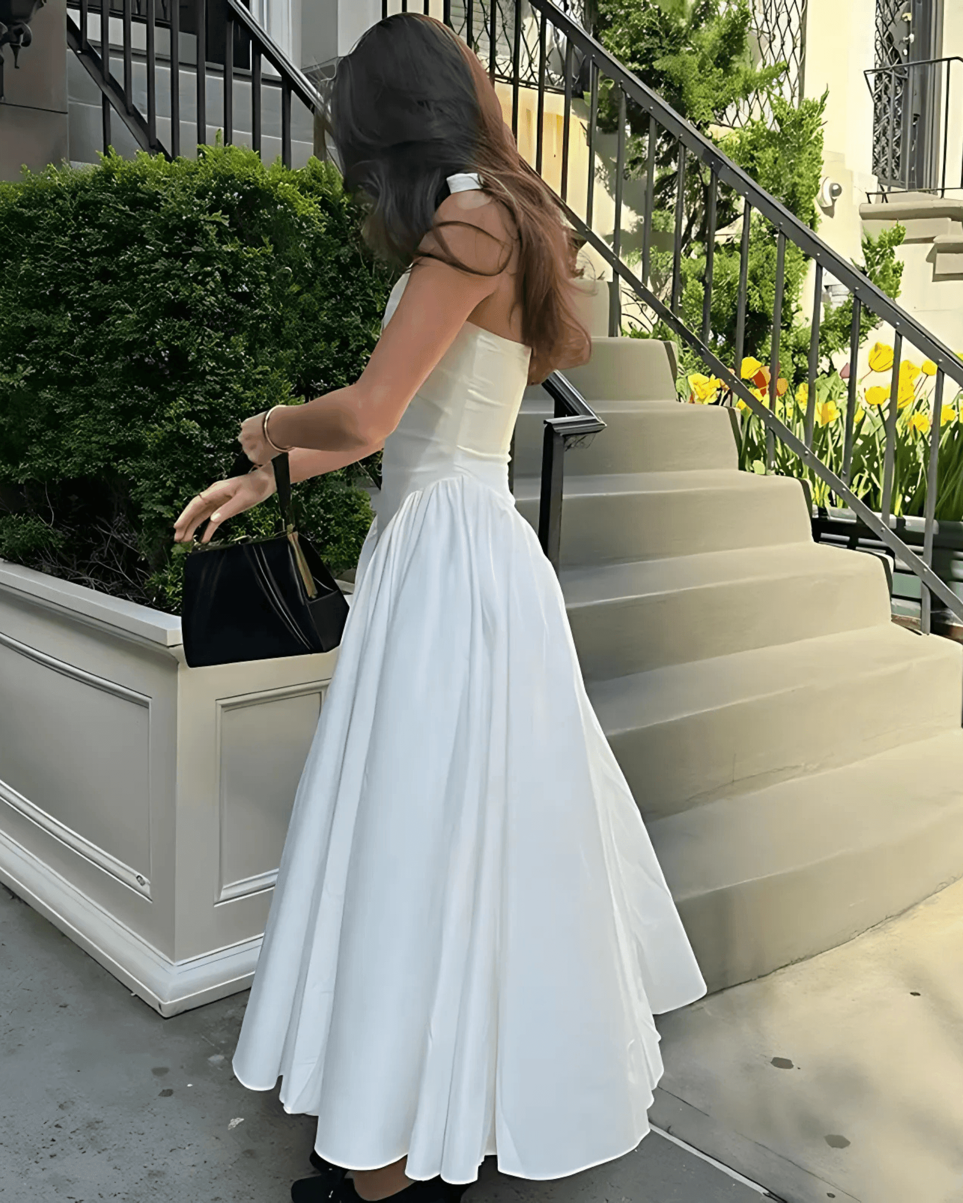 Talenza Backless Deep V Spliced Long Dress Summer Women's Sexy Party Dress Halter New Fashion Slim White Sleeveless Long Dress  Grevano