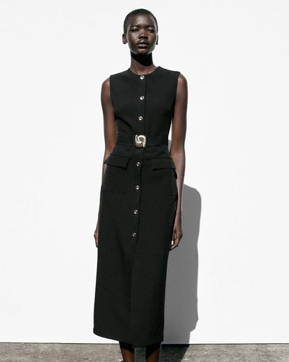 Vestido Elegante con Cinturón para Ocasiones