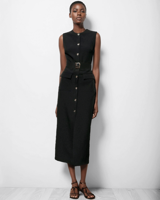 Vestido Elegante Con Cinturón Grevano Para Ocasiones Especiales