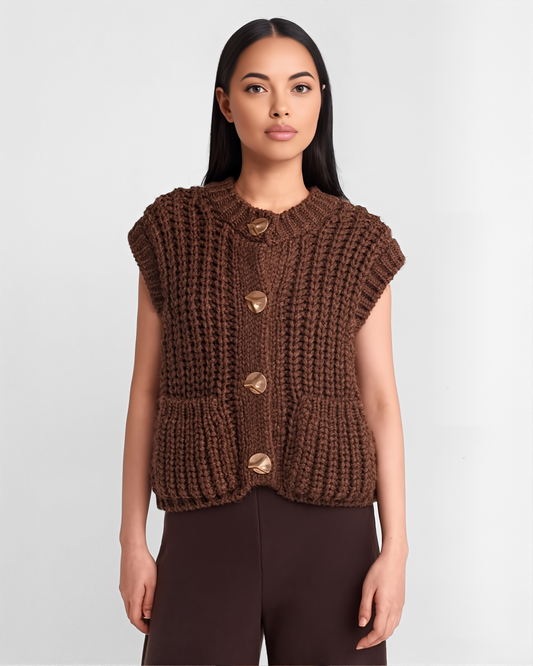 Chaleco Vintage Mujer de Grevano con Botones Dorados