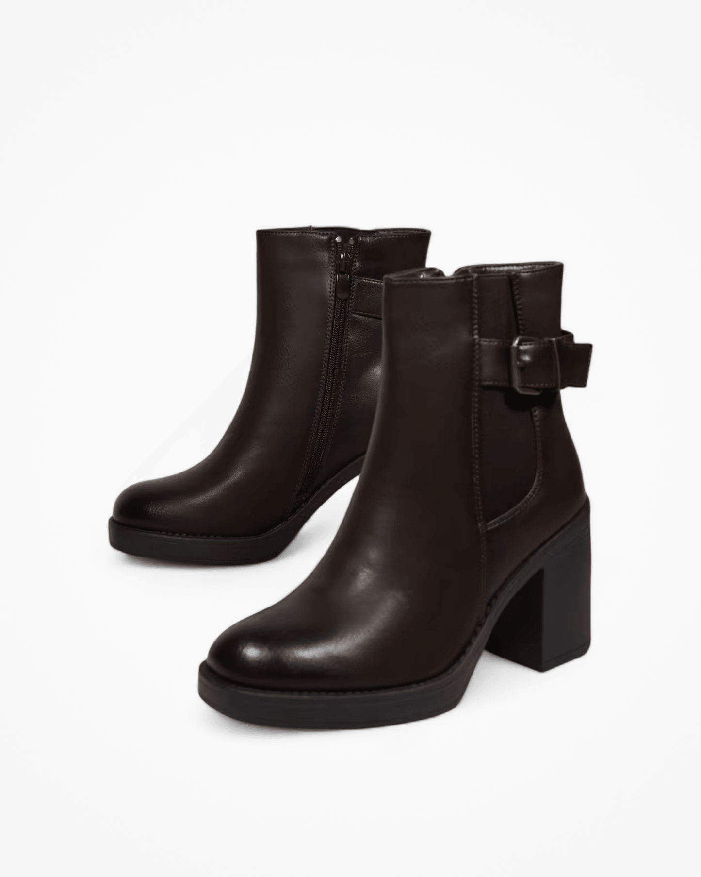 Botas de Tacón Ancho Mujer Grevano con Hebilla – Ropa de Oficina para Mujer | Grevano