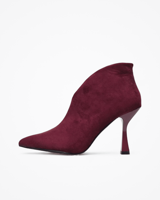 Botines en ante burgundy de Grevano para mujer – Ropa de Oficina para Mujer | Grevano