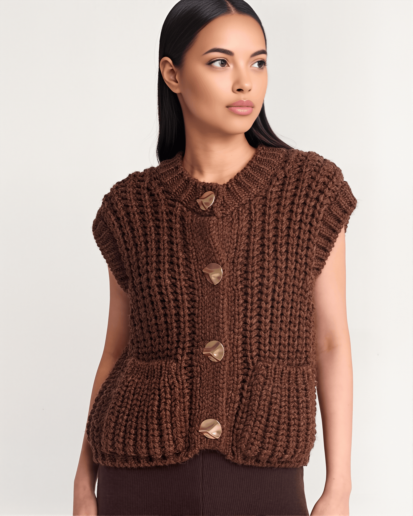 Chaleco Vintage Mujer de Grevano con Botones Dorados – Ropa de Oficina para Mujer | Grevano