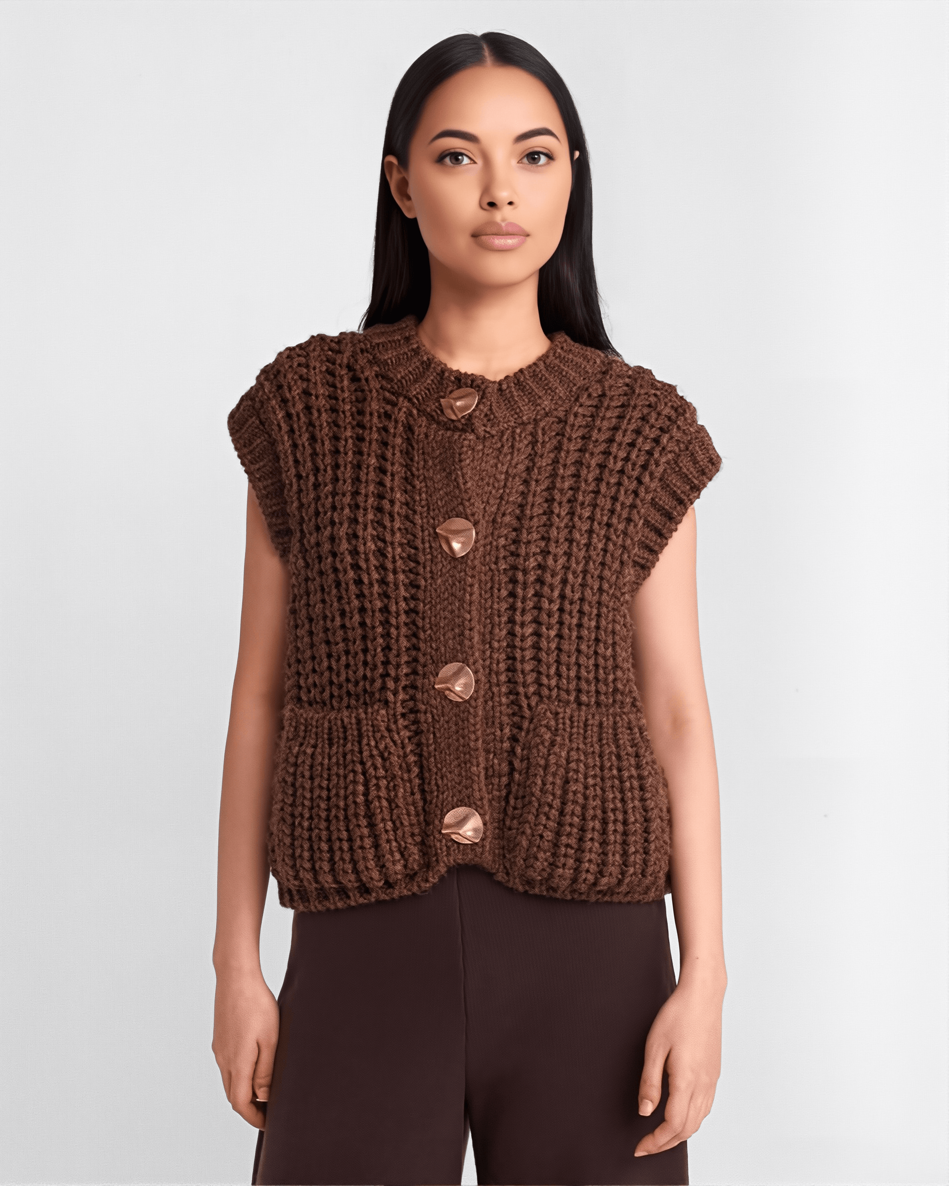 Chaleco Vintage Mujer de Grevano con Botones Dorados – Ropa de Oficina para Mujer | Grevano