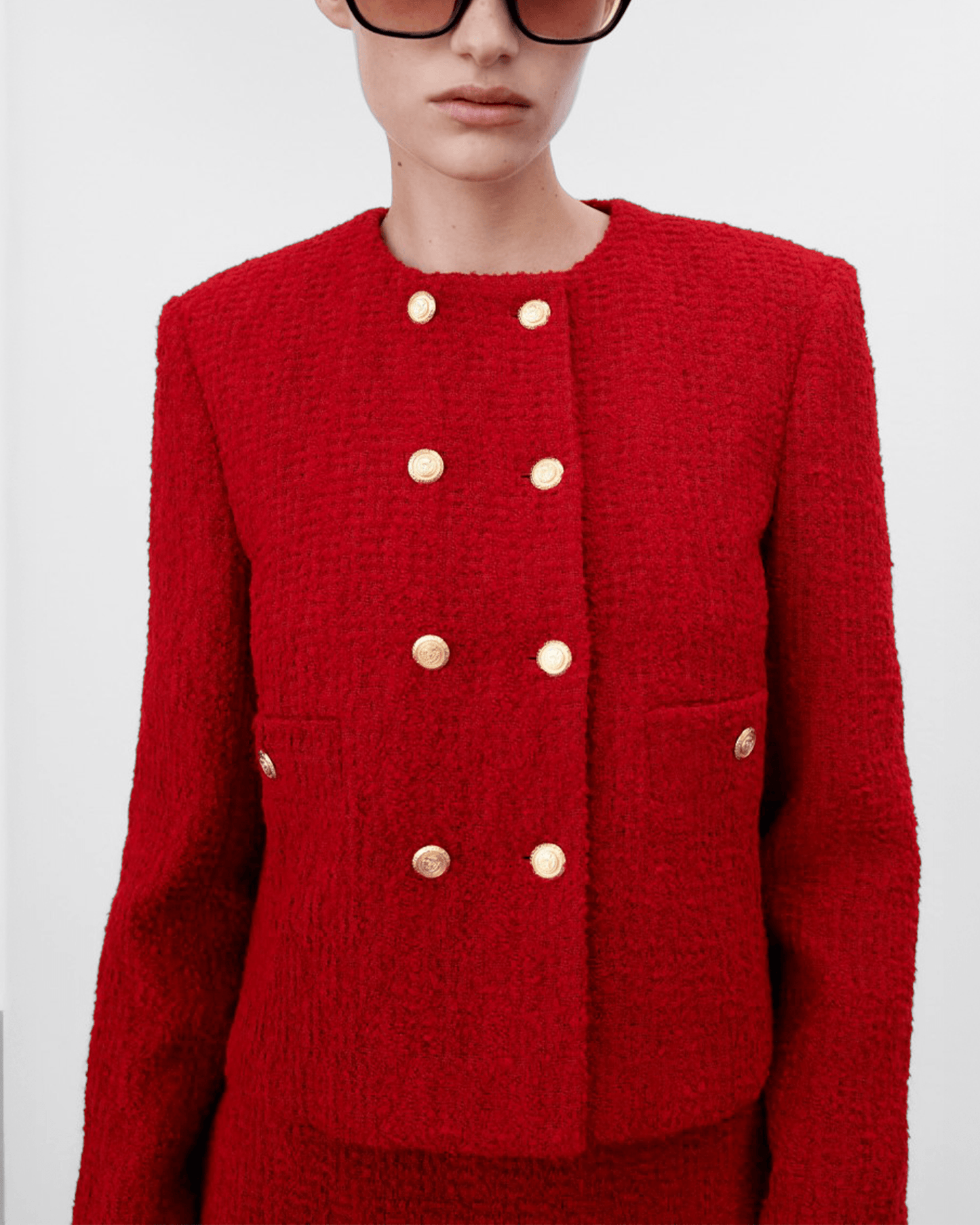 Conjunto de Tweed Rojo para Oficina – Ropa de Oficina para Mujer | Grevano
