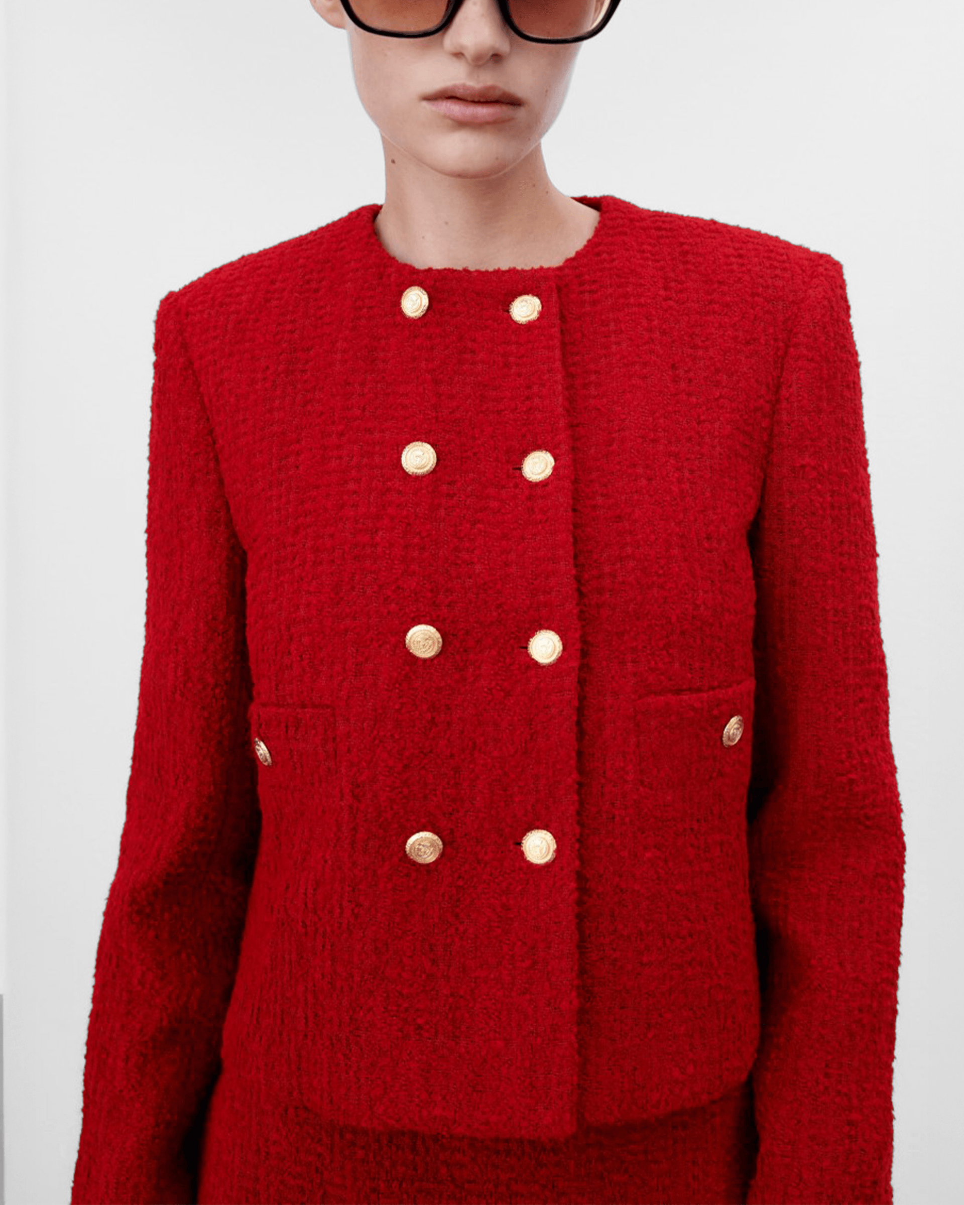 Conjunto de Tweed Rojo para Oficina – Ropa de Oficina para Mujer | Grevano