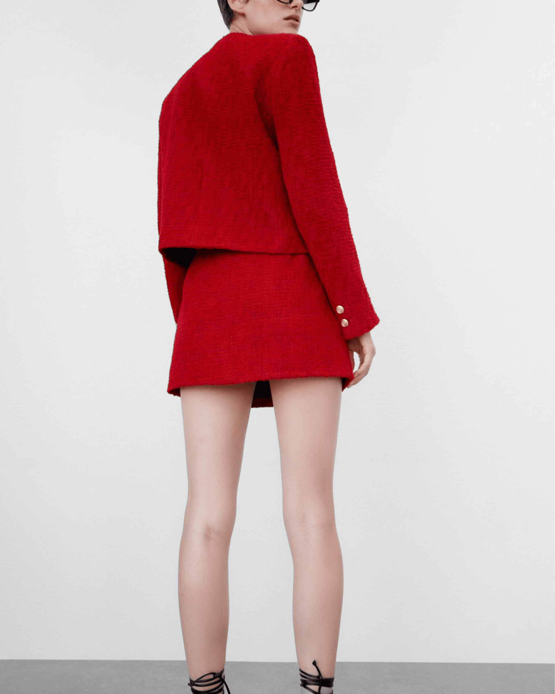 Conjunto de Tweed Rojo para Oficina – Ropa de Oficina para Mujer | Grevano
