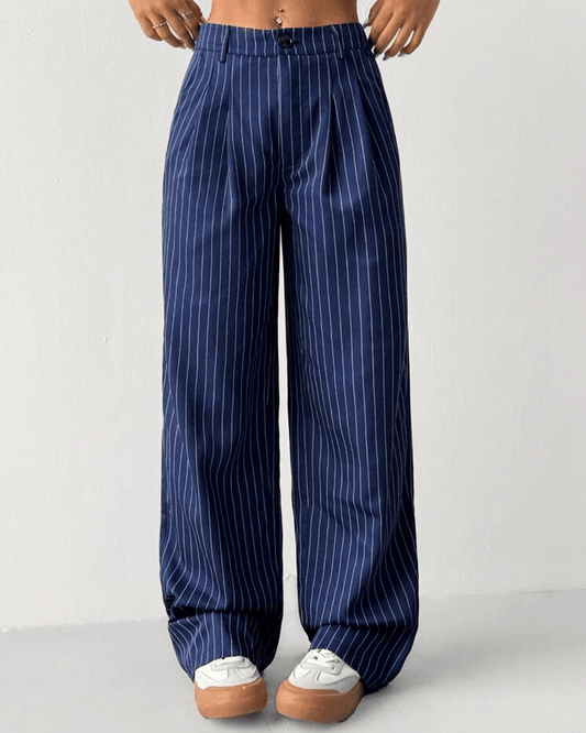 Pantalones de Traje de Rayas para Mujer – Ropa de Oficina para Mujer | Grevano