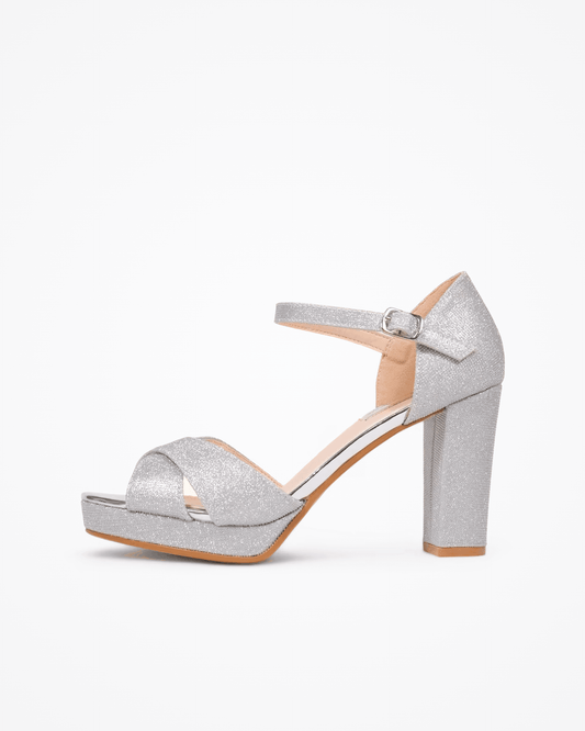 Sandalias de Tacón Plataforma Brillantes Grevano – Ropa de Oficina para Mujer | Grevano