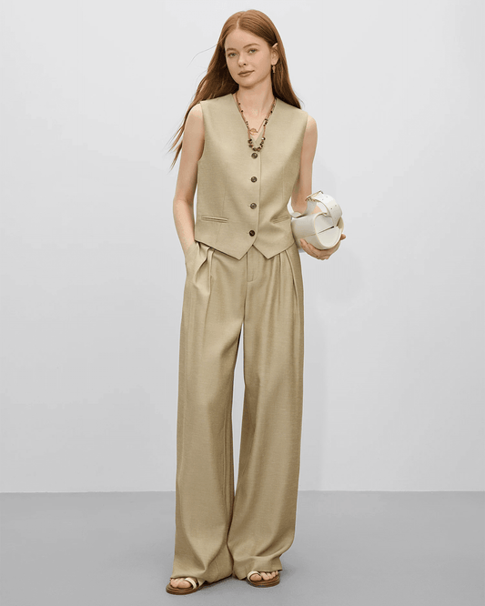 Traje Vintage de Dos Piezas con Chaleco – Ropa de Oficina para Mujer | Grevano
