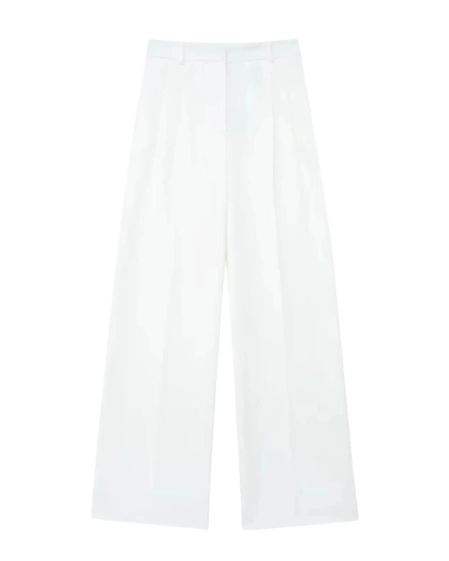 Pantalones anchos de Grevano en blanco, ideales para un traje blanco mujer oficina elegante